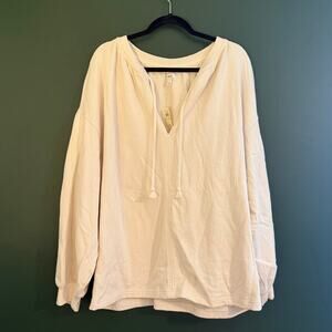 NWT Aerie Women's Easy Street Pullover Cream XL Cozy Comfort